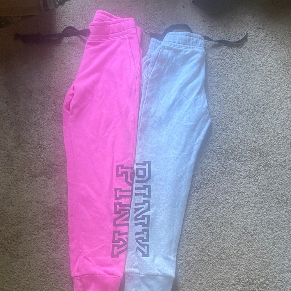 PINK Victoria's Secret Pink and Gray Joggers